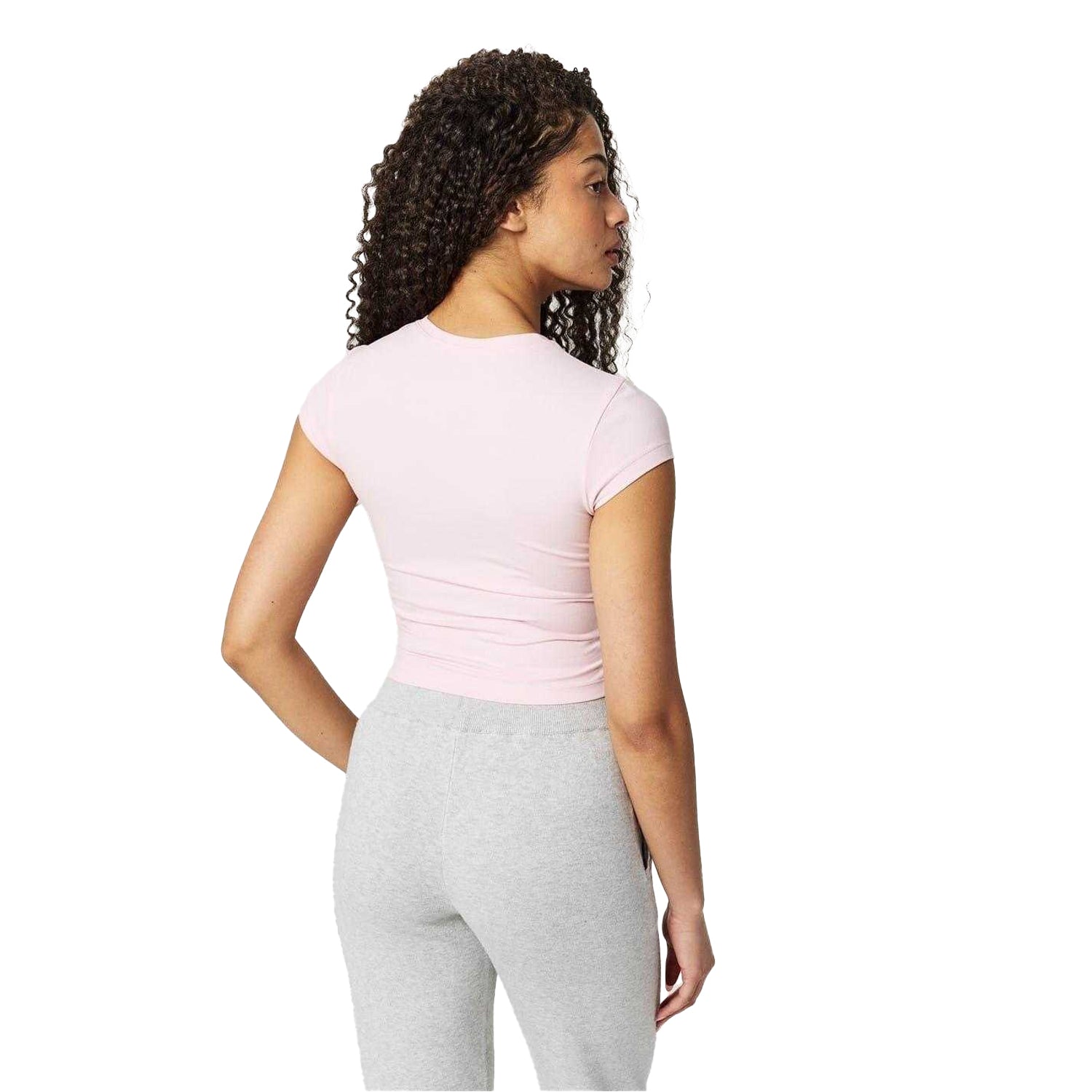 Pink - Pack Shot - Jack Wills Womens-Ladies Lettering Cropped Slim T-Shirt
