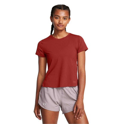 Orange - Side - Under Armour Womens-Ladies Launch Crew Neck Regular T-Shirt