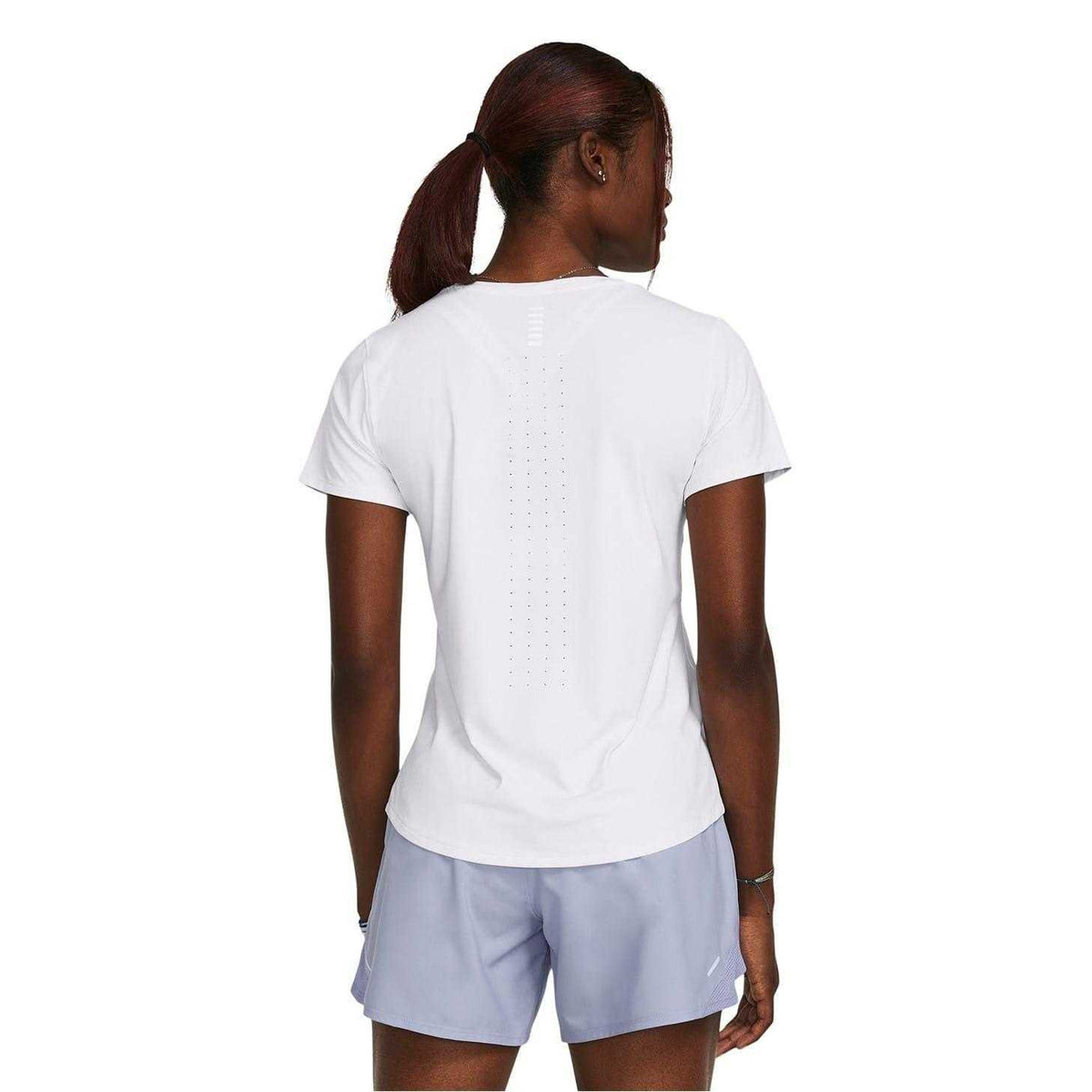 White-Reflective - Back - Under Armour Womens-Ladies Launch Crew Neck Regular T-Shirt