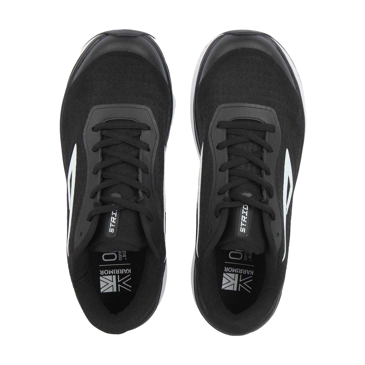 Black-White - Side - Karrimor Mens Stride Running Flat Trainers