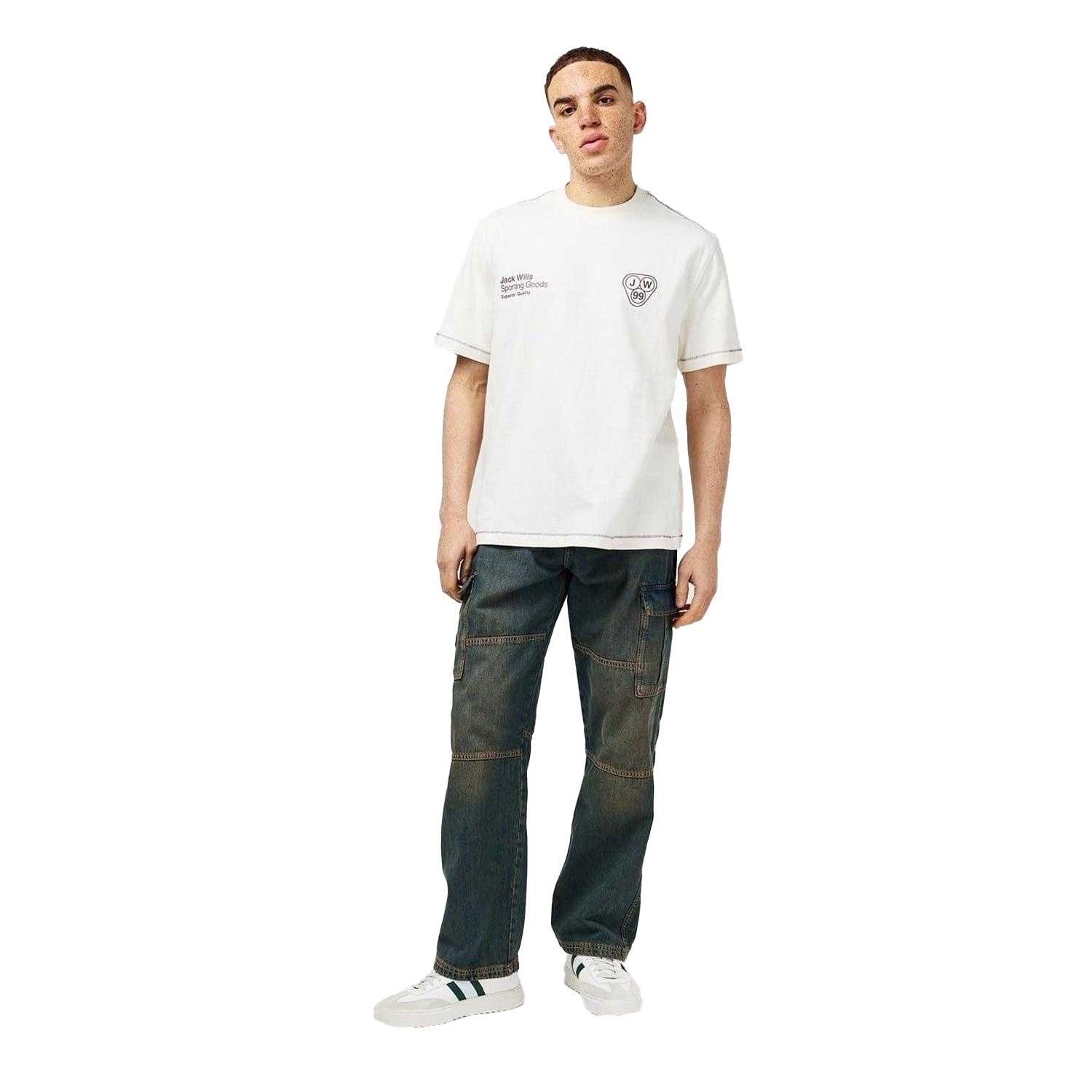 Cream - Lifestyle - Jack Wills Mens Superior Crew Neck T-Shirt