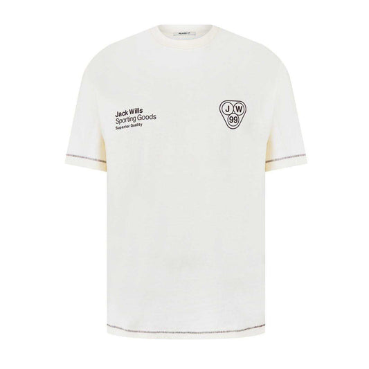 Cream - Front - Jack Wills Mens Superior Crew Neck T-Shirt