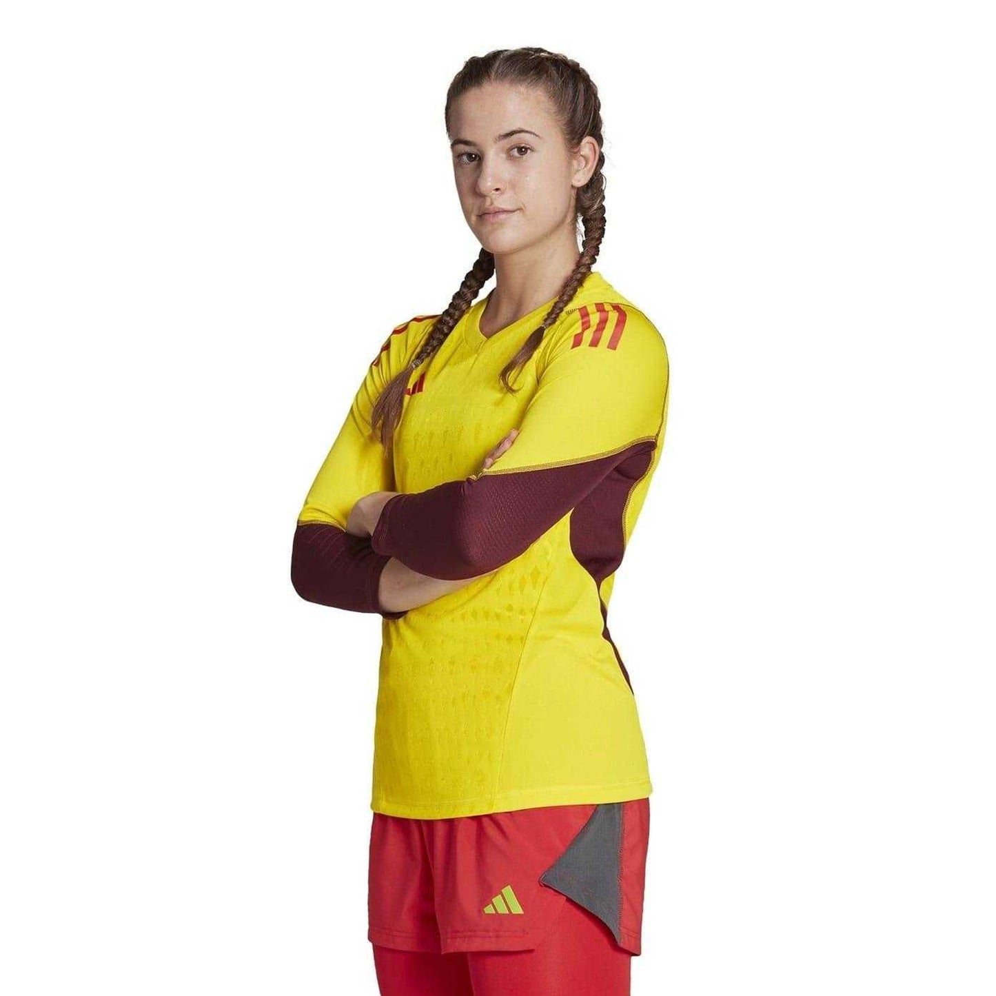Yellow-Red - Side - Adidas Womens-Ladies Tiro 23 Pro Goalkeeper Jersey