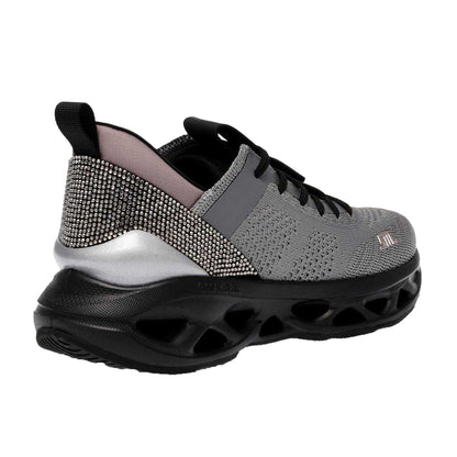 Dark Grey - Side - Steve Madden Womens-Ladies Surge Mesh Trainers
