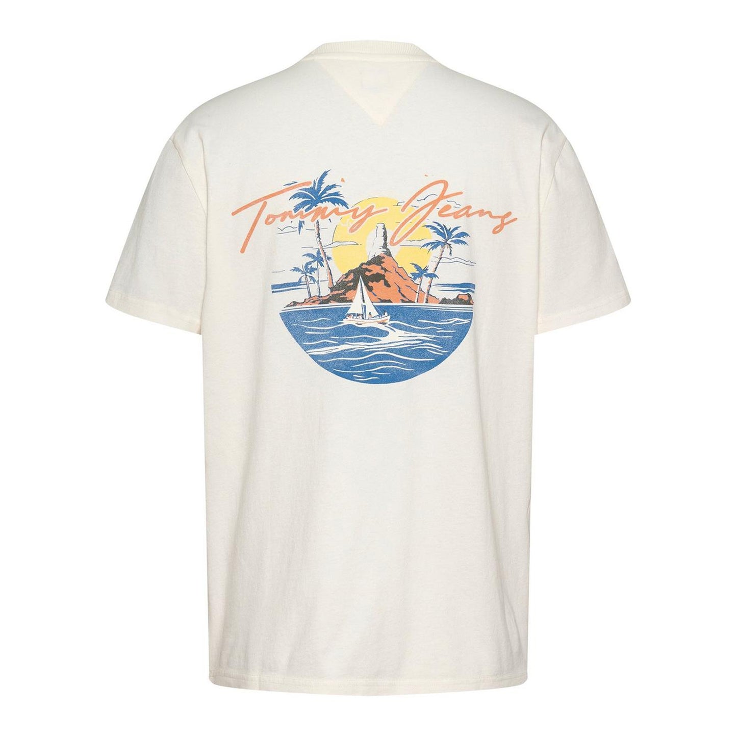 Antique White - Back - Tommy Jeans Mens Sailing Scene Crew Neck T-Shirt