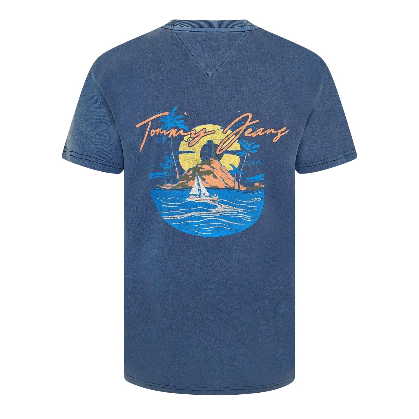 Dark Navy - Back - Tommy Jeans Mens Sailing Scene Crew Neck T-Shirt