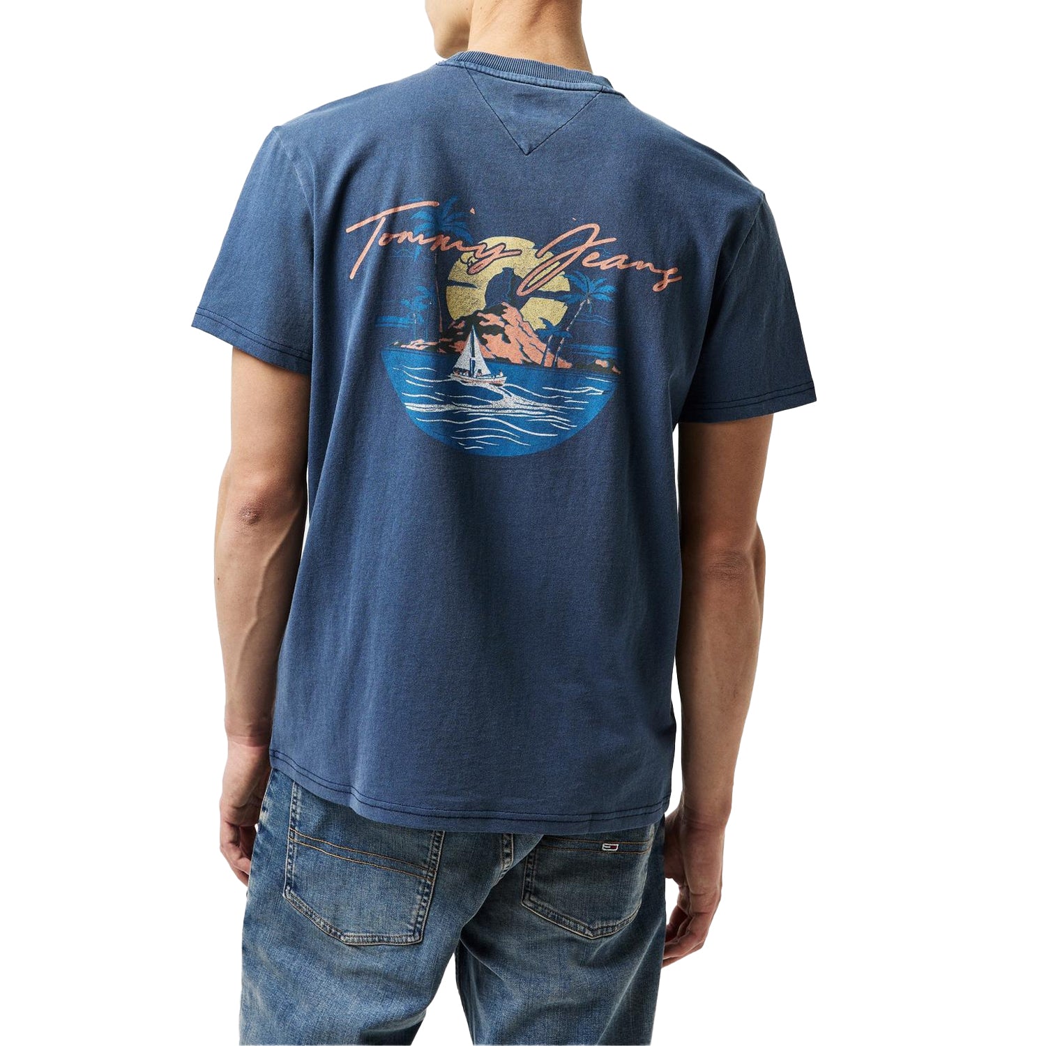 Dark Navy - Lifestyle - Tommy Jeans Mens Sailing Scene Crew Neck T-Shirt