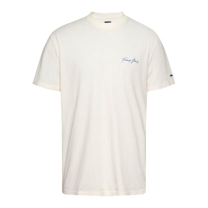 Antique White - Front - Tommy Jeans Mens Sailing Scene Crew Neck T-Shirt