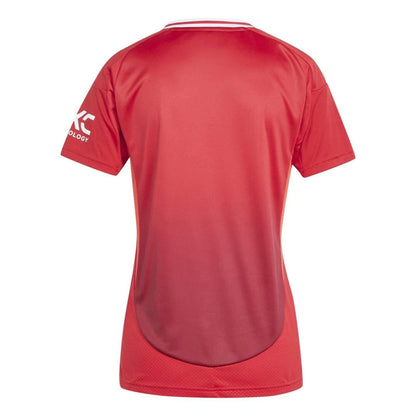 Red - Back - Adidas Womens-Ladies 24-25 Manchester United FC Home Shirt