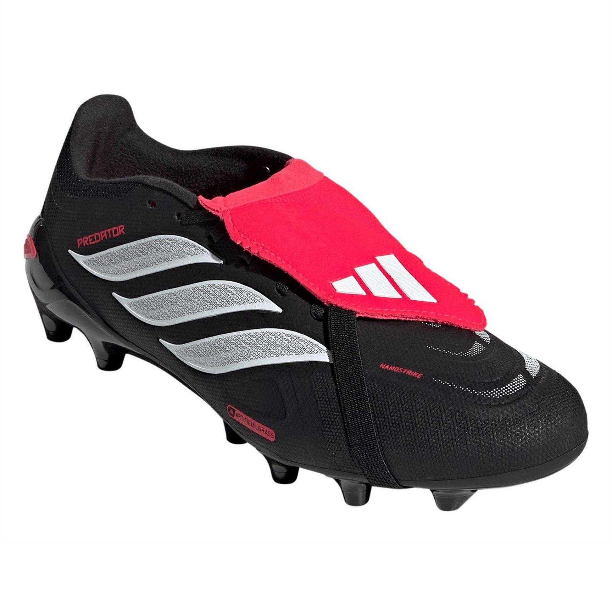 Black-White-Red - Pack Shot - Adidas Unisex Adult Predator Fold Over Artificial Ground Football Boots