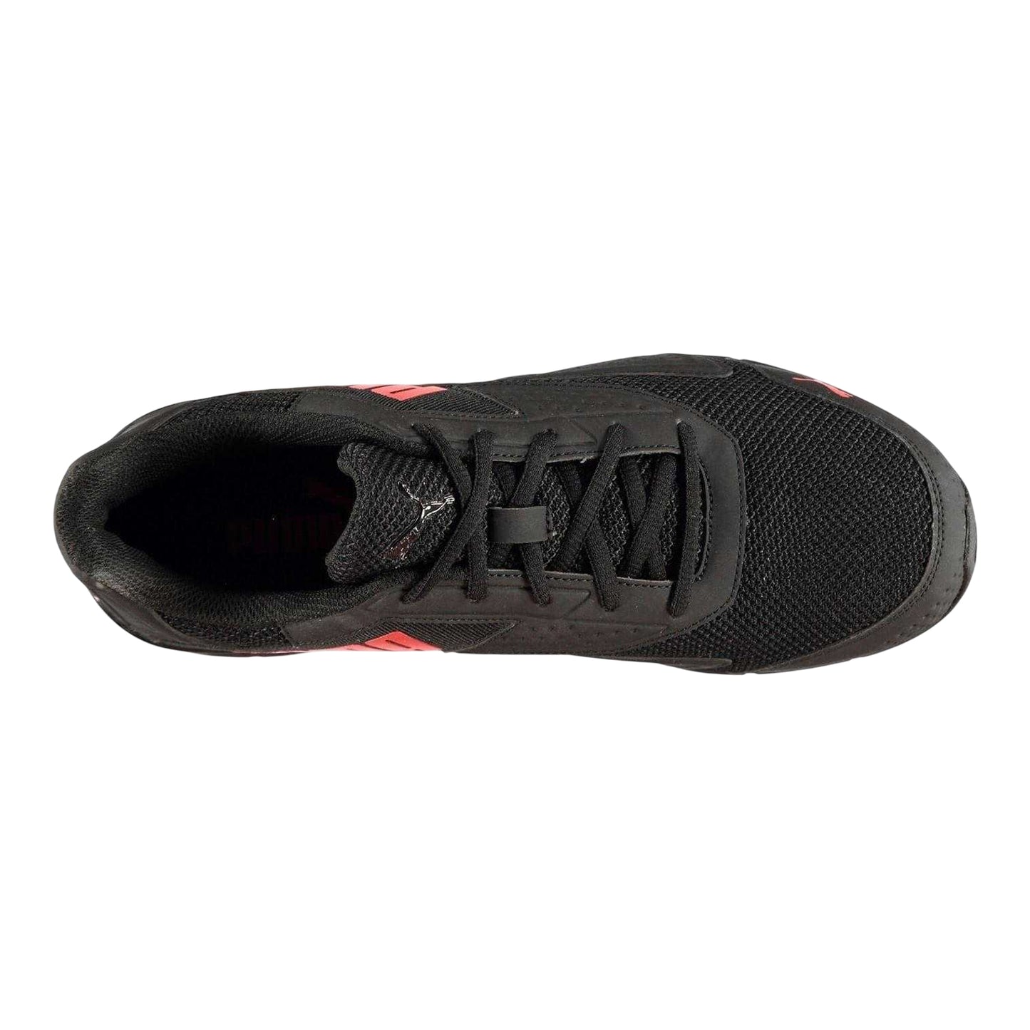 Black-Red - Back - Puma Mens Leader Bold Leather Trainers