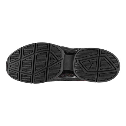 Black-Red - Side - Puma Mens Leader Bold Leather Trainers