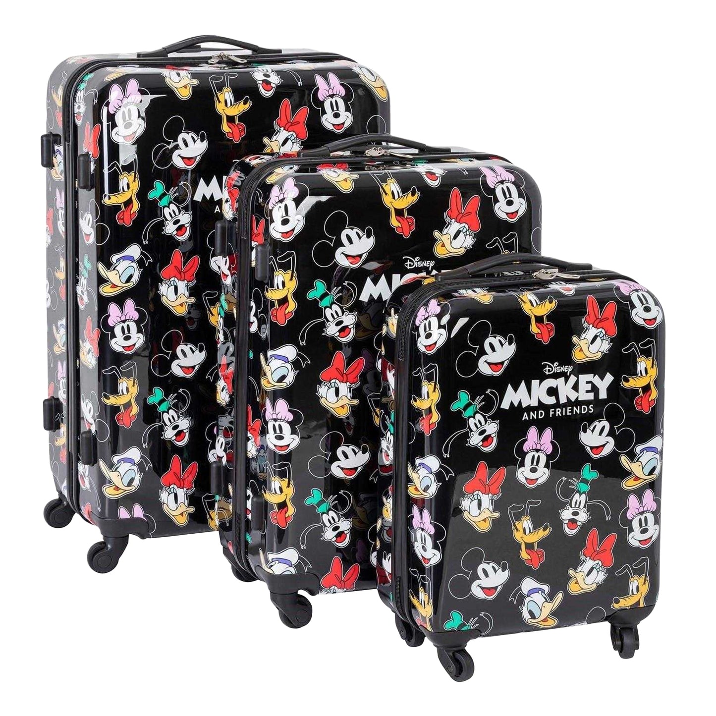 Black - Front - Mickey Mouse & Friends Carry On Bag Set (Pack of 3)