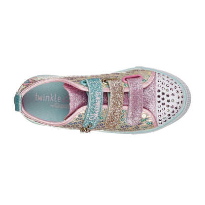 Gold - Side - Skechers Baby Girls Twinkle Toes Mermaid Light Up Trainers