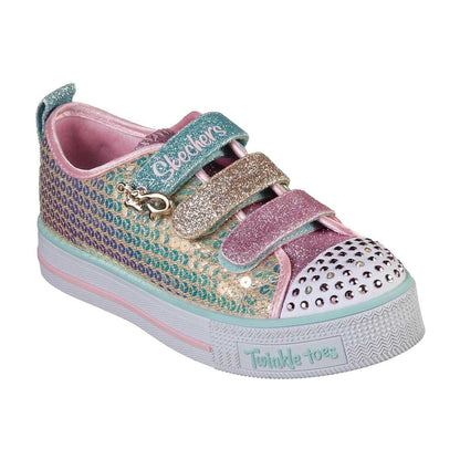 Gold - Front - Skechers Baby Girls Twinkle Toes Mermaid Light Up Trainers