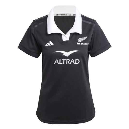 Black - Front - Adidas Womens-Ladies 24-25 New Zealand All Blacks Rugby Jersey
