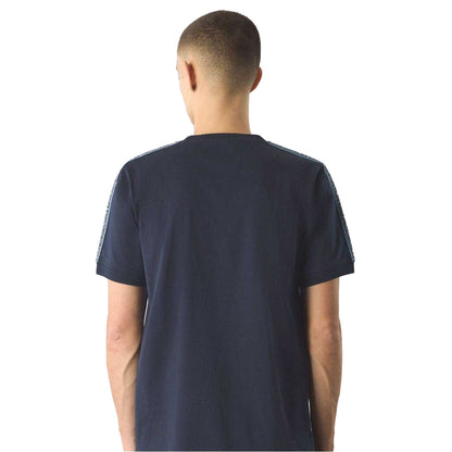 Navy - Back - Pretty Green Mens Paisley Taped T-Shirt