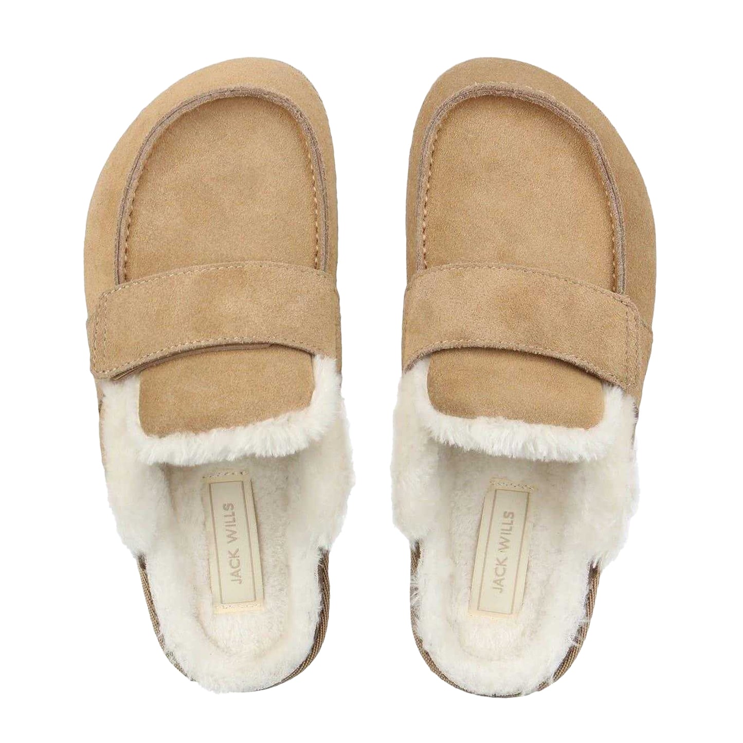 Sand - Side - Jack Wills Womens-Ladies Suede Mule Slippers