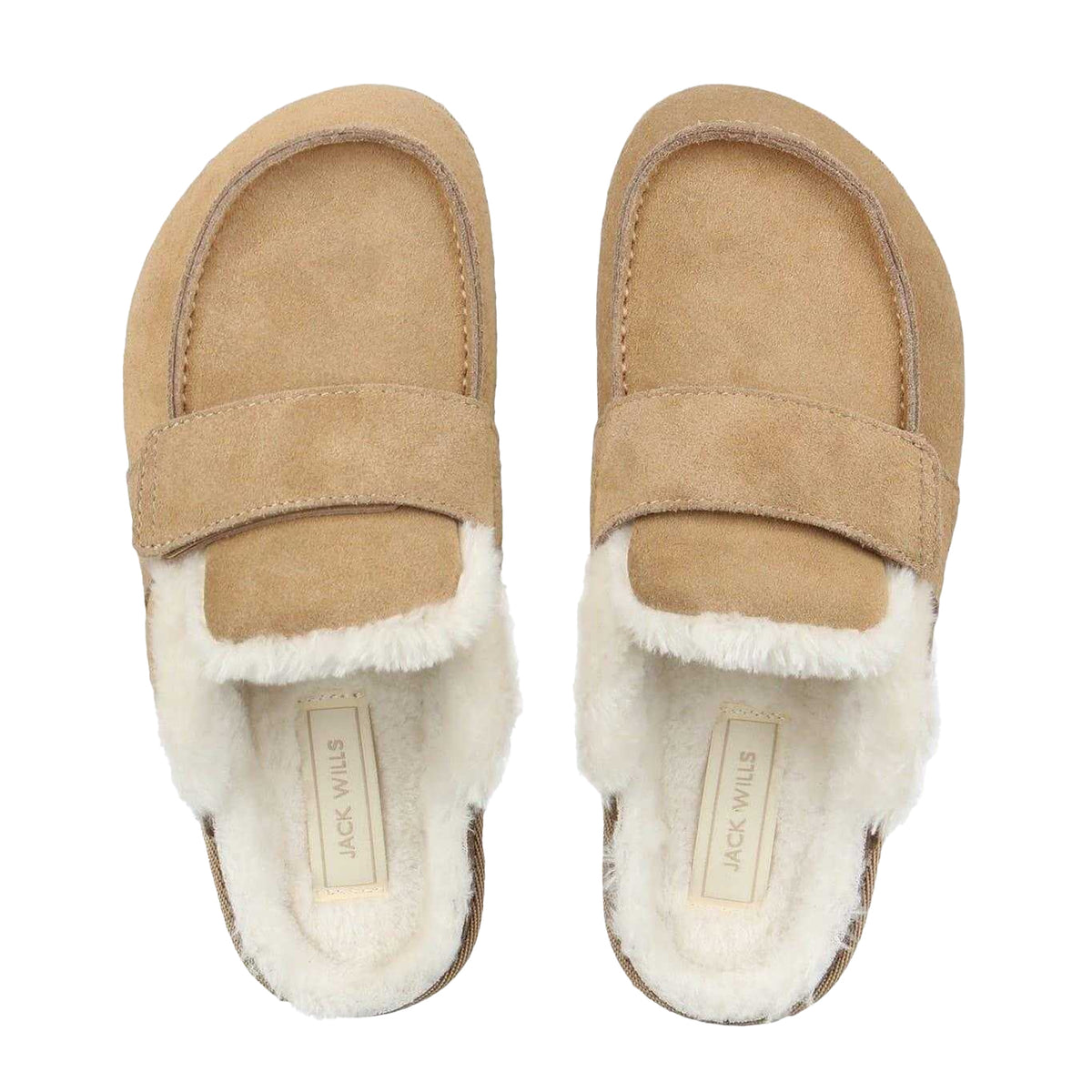 Sand - Side - Jack Wills Womens-Ladies Suede Mule Slippers