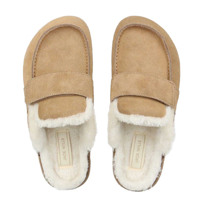 Sand - Side - Jack Wills Womens-Ladies Suede Mule Slippers