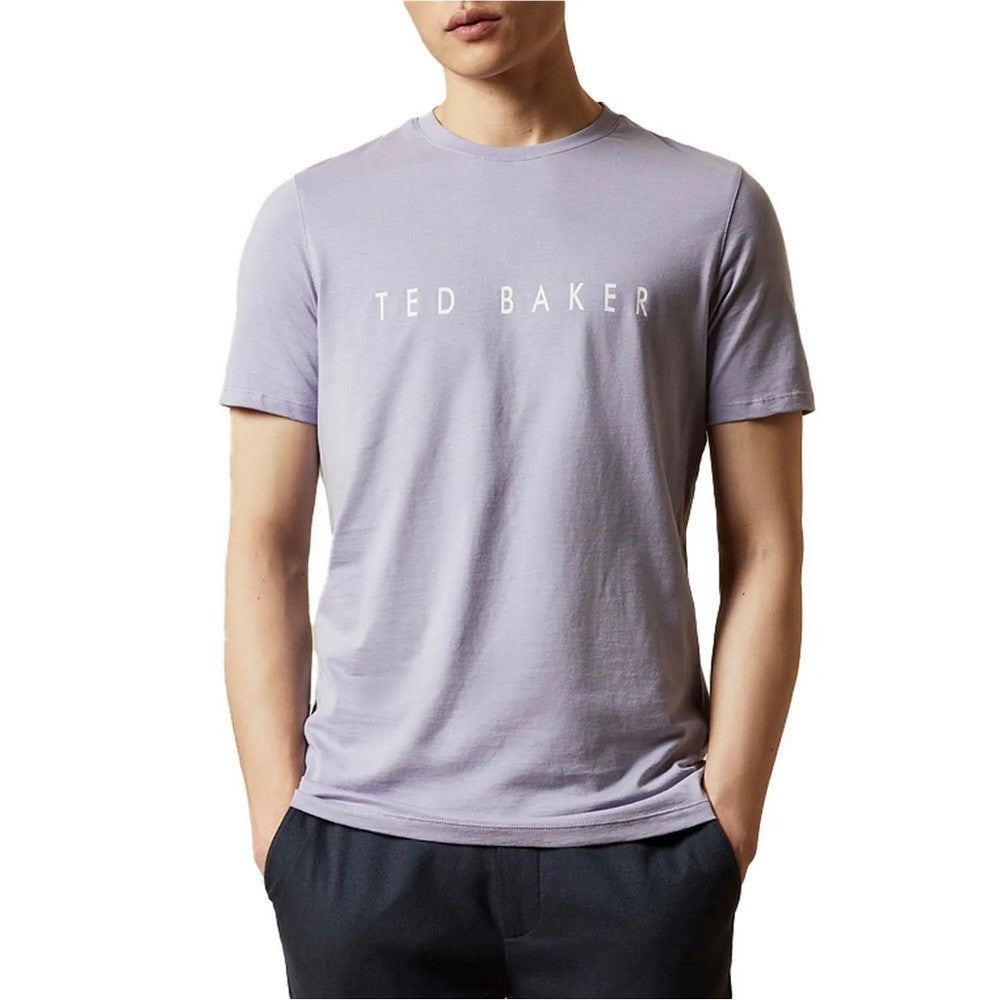 Lilac - Front - Ted Baker Mens Broni Branded T-Shirt