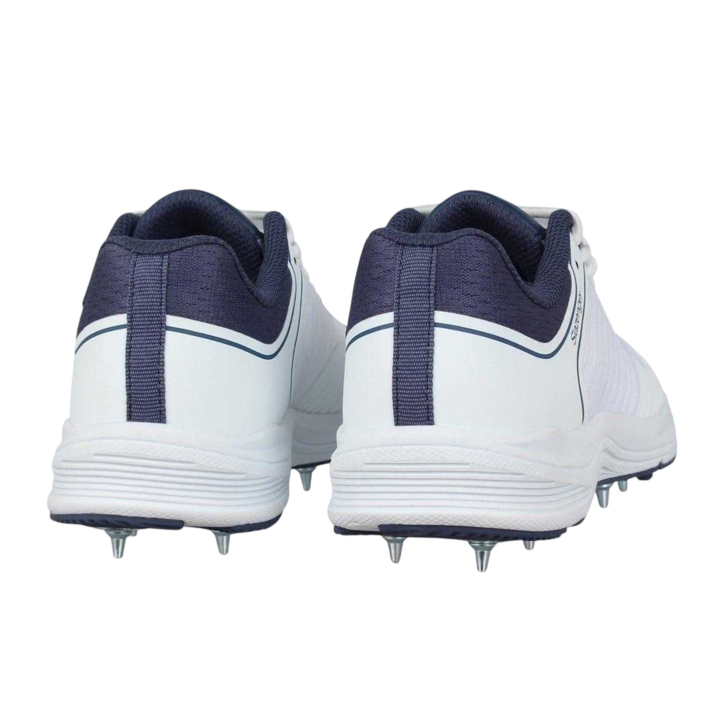 White-Navy - Back - Slazenger Childrens-Kids Spiked Cricket Shoes