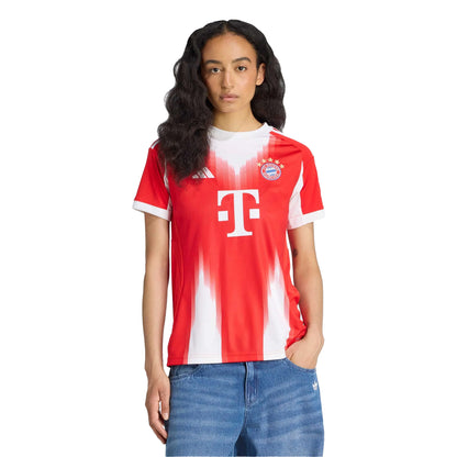 Red - Side - Adidas Womens-Ladies 25-26 FC Bayern Munich Home Shirt