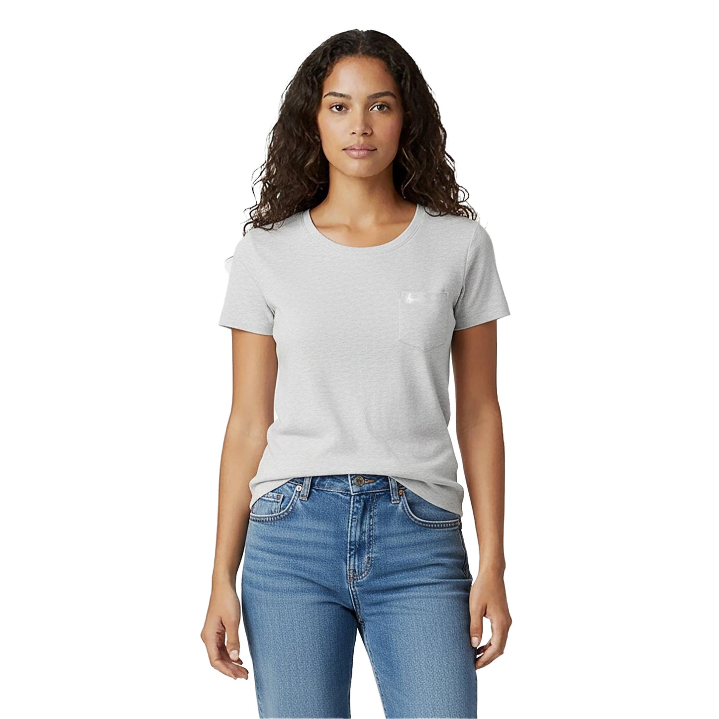 Grey Marl Marl - Side - Jack Wills Womens-Ladies Fullford Chest Pocket T-Shirt