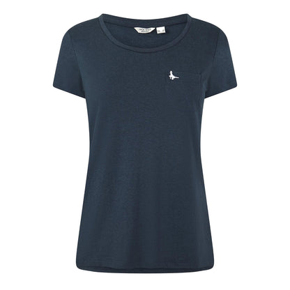 Navy - Front - Jack Wills Womens-Ladies Fullford Chest Pocket T-Shirt