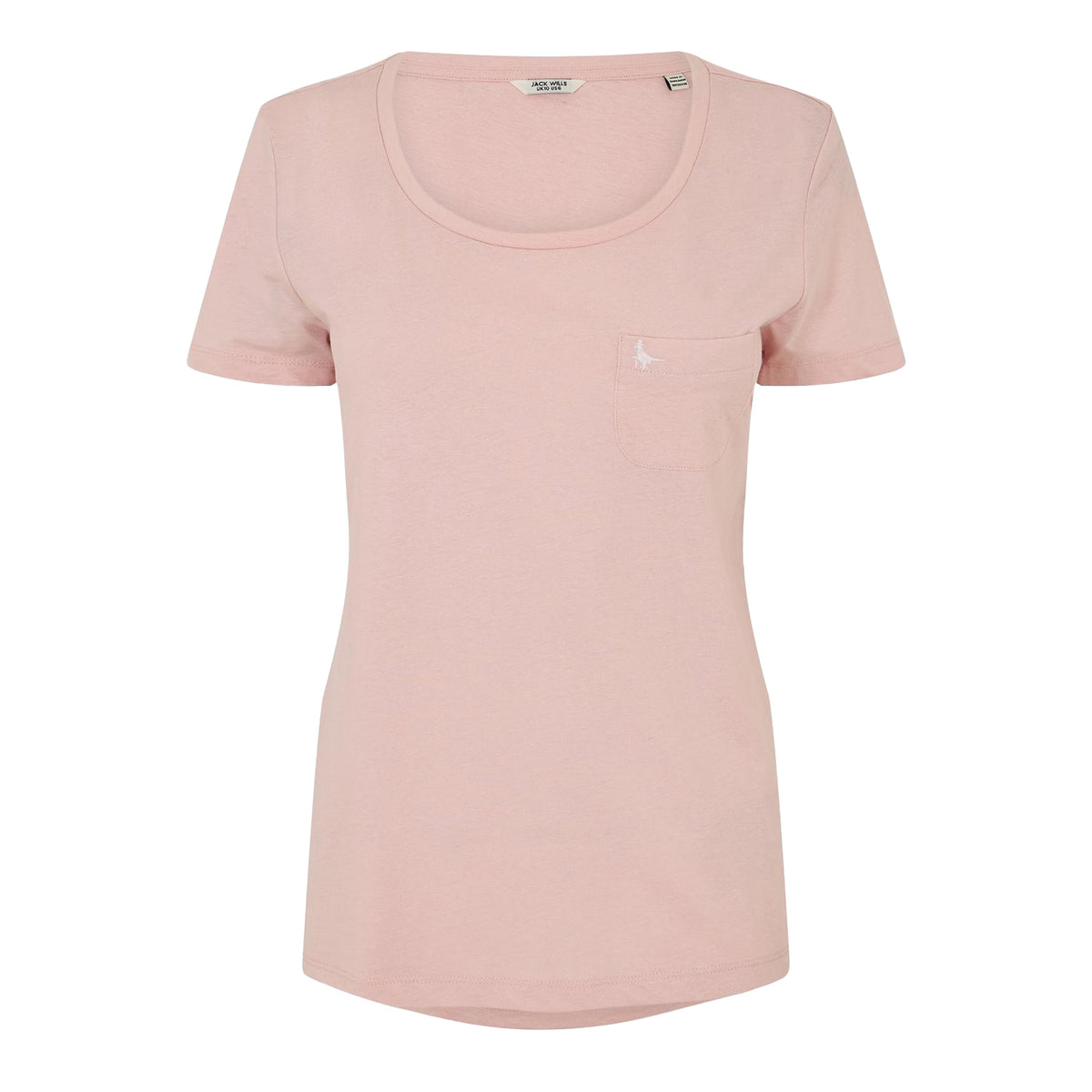Pink - Front - Jack Wills Womens-Ladies Fullford Chest Pocket T-Shirt