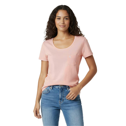 Pink - Side - Jack Wills Womens-Ladies Fullford Chest Pocket T-Shirt
