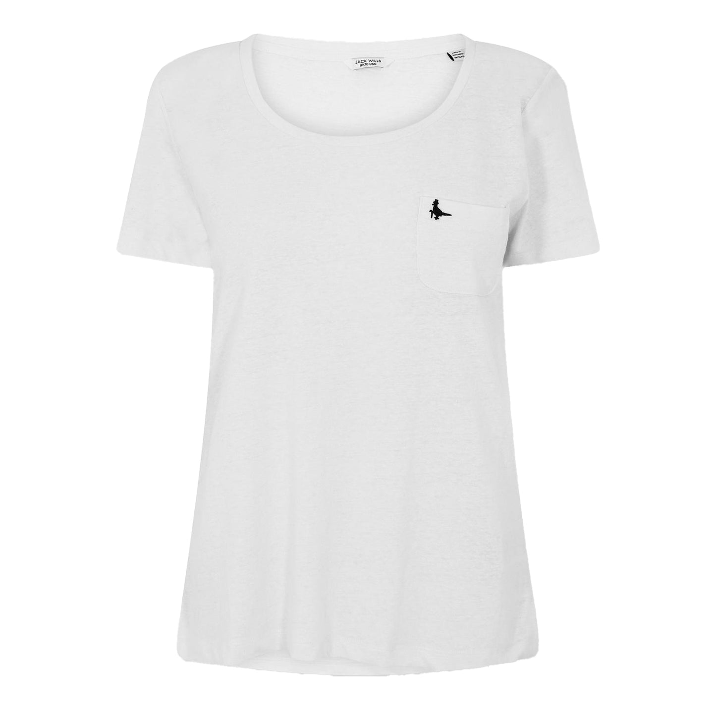 White - Front - Jack Wills Womens-Ladies Fullford Chest Pocket T-Shirt