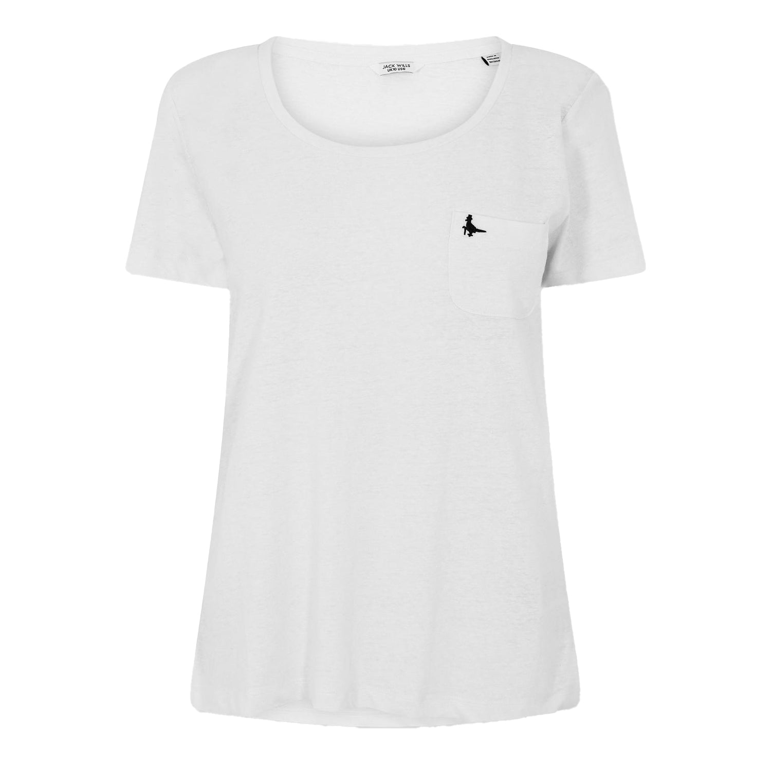 White - Front - Jack Wills Womens-Ladies Fullford Chest Pocket T-Shirt