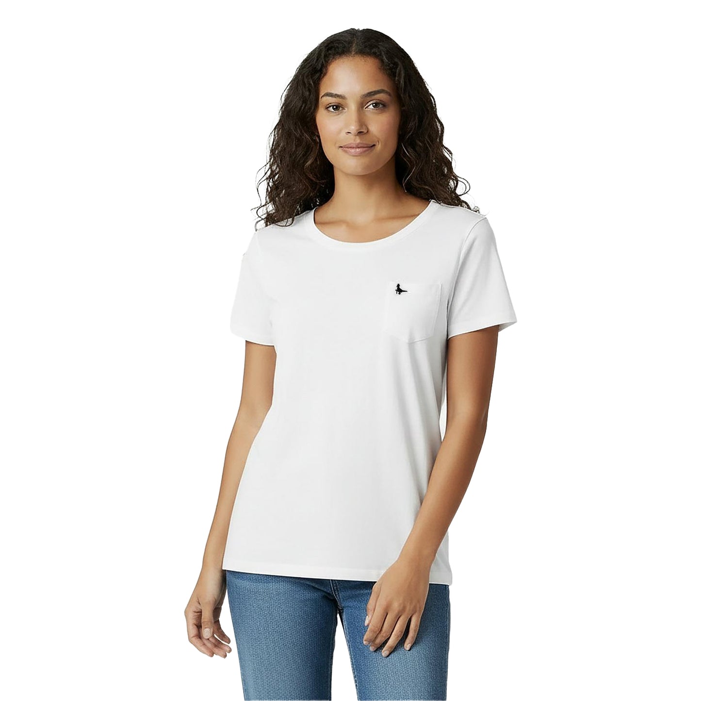 White - Side - Jack Wills Womens-Ladies Fullford Chest Pocket T-Shirt