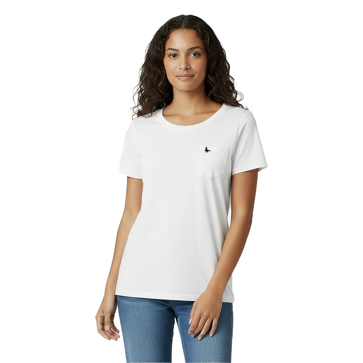 White - Side - Jack Wills Womens-Ladies Fullford Chest Pocket T-Shirt