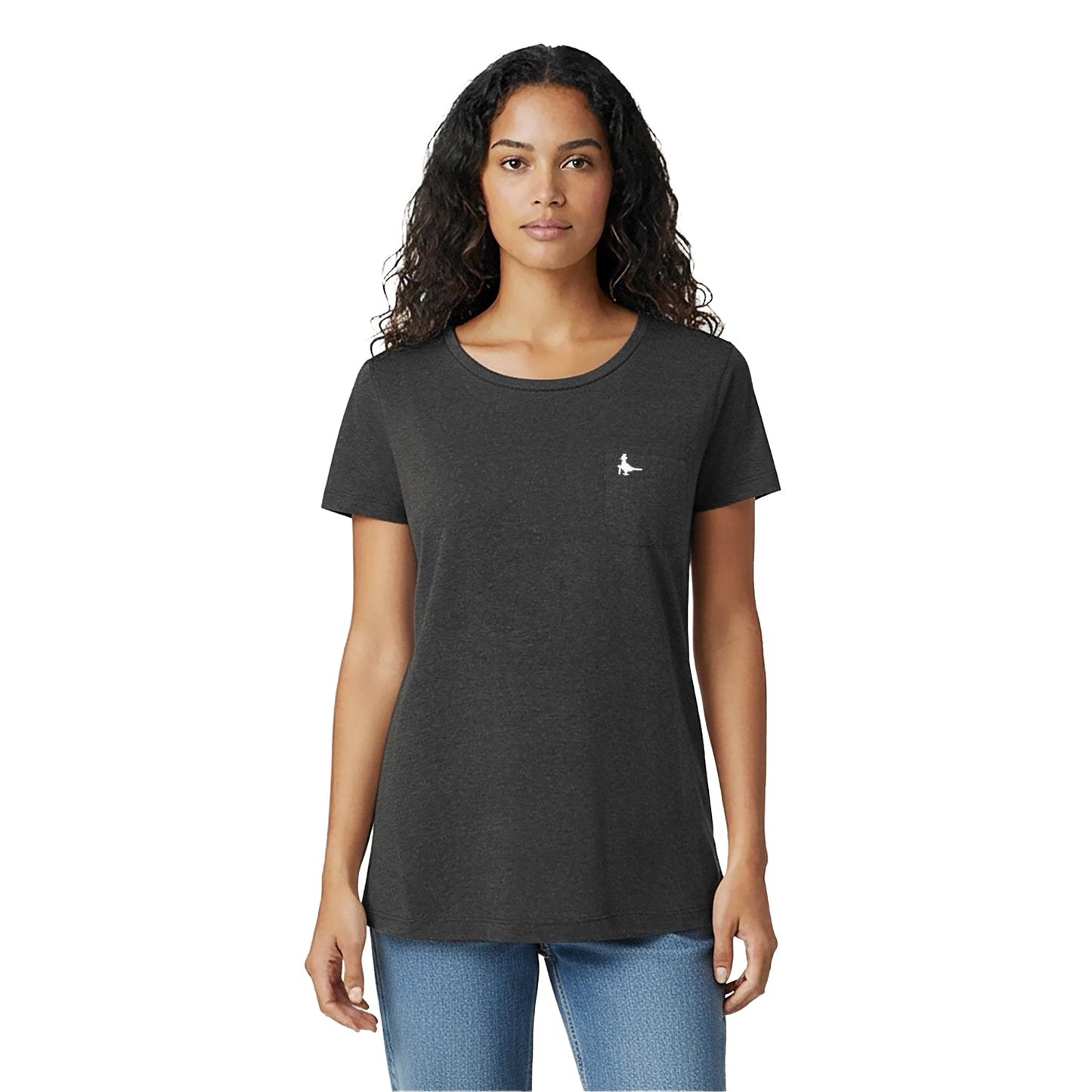 Black - Side - Jack Wills Womens-Ladies Fullford Chest Pocket T-Shirt