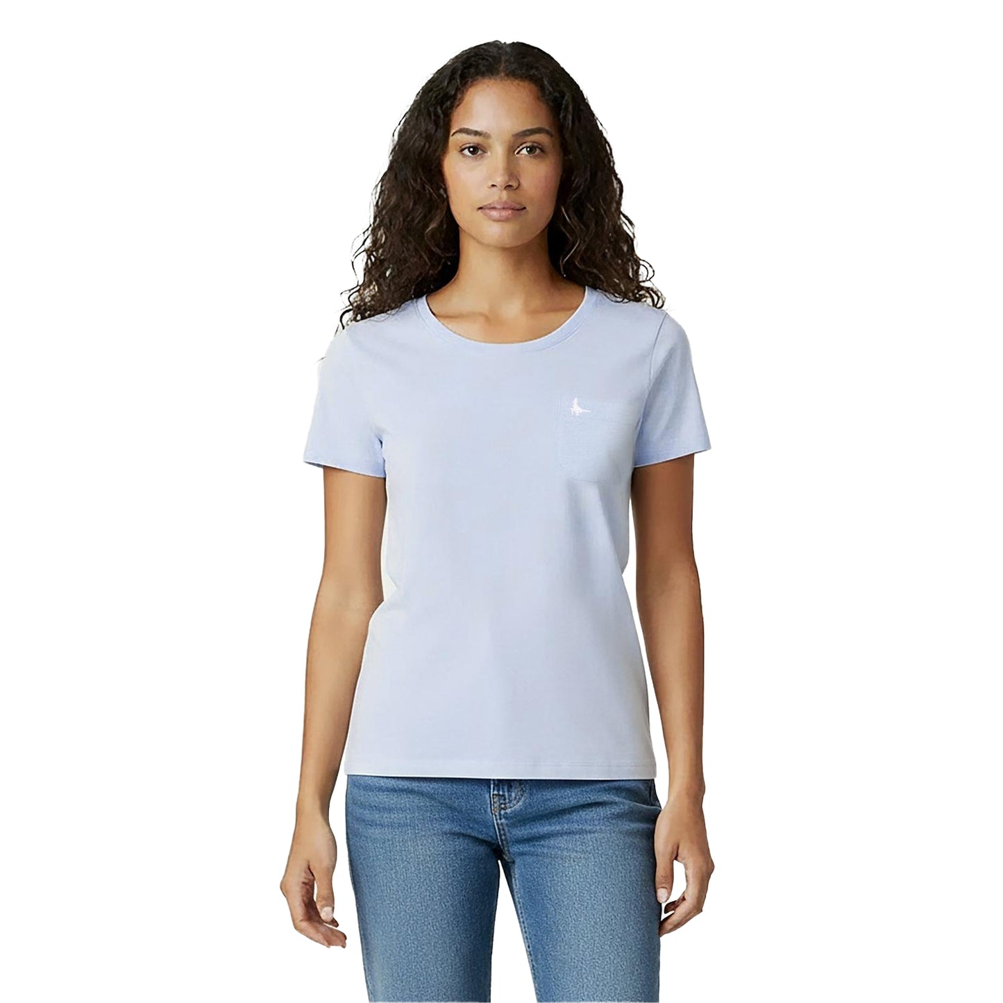 Blue - Side - Jack Wills Womens-Ladies Fullford Chest Pocket T-Shirt