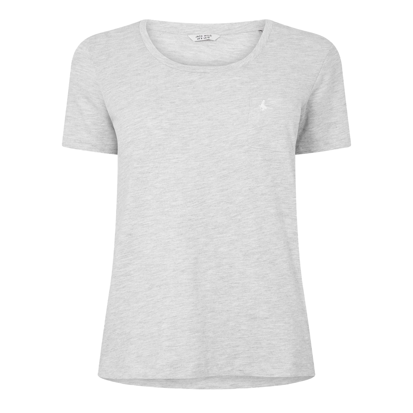 Grey Marl Marl - Front - Jack Wills Womens-Ladies Fullford Chest Pocket T-Shirt