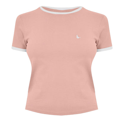 Pink - Front - Jack Wills Womens-Ladies Trinkey Ringer T-Shirt