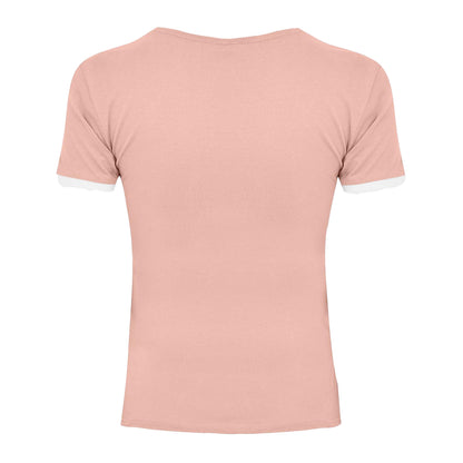 Pink - Back - Jack Wills Womens-Ladies Trinkey Ringer T-Shirt