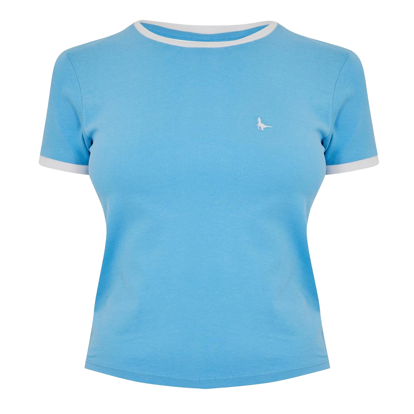 Sky Blue - Front - Jack Wills Womens-Ladies Trinkey Ringer T-Shirt