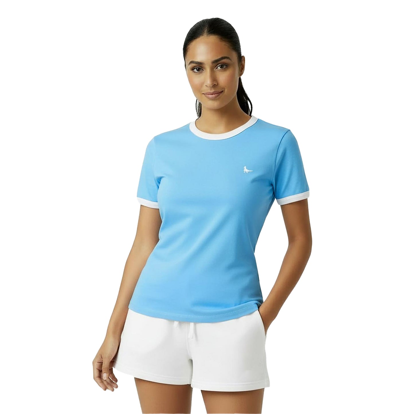 Sky Blue - Side - Jack Wills Womens-Ladies Trinkey Ringer T-Shirt