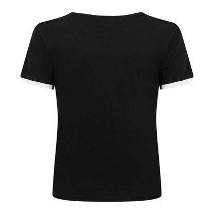 Black - Back - Jack Wills Womens-Ladies Trinkey Ringer T-Shirt