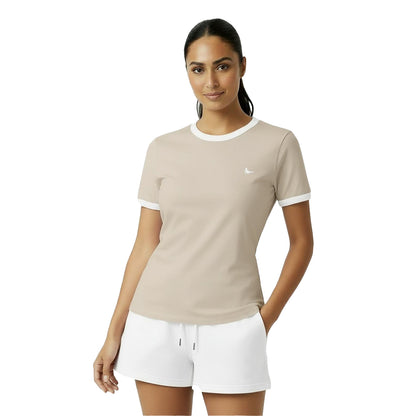Stone - Side - Jack Wills Womens-Ladies Trinkey Ringer T-Shirt