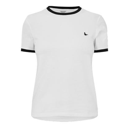 White - Front - Jack Wills Womens-Ladies Trinkey Ringer T-Shirt