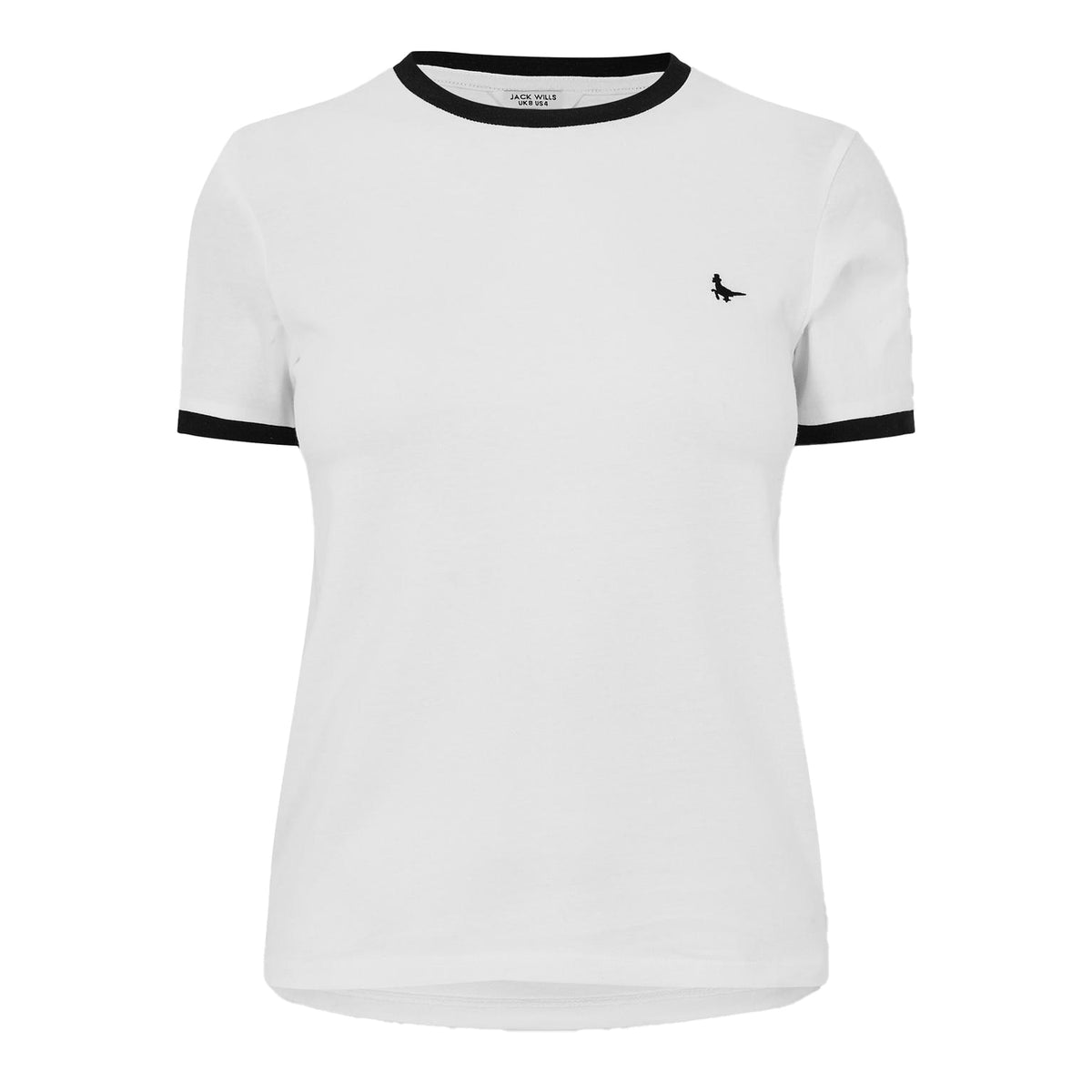 White - Front - Jack Wills Womens-Ladies Trinkey Ringer T-Shirt