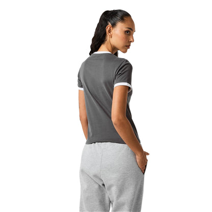 Grey - Back - Jack Wills Womens-Ladies Trinkey Ringer T-Shirt