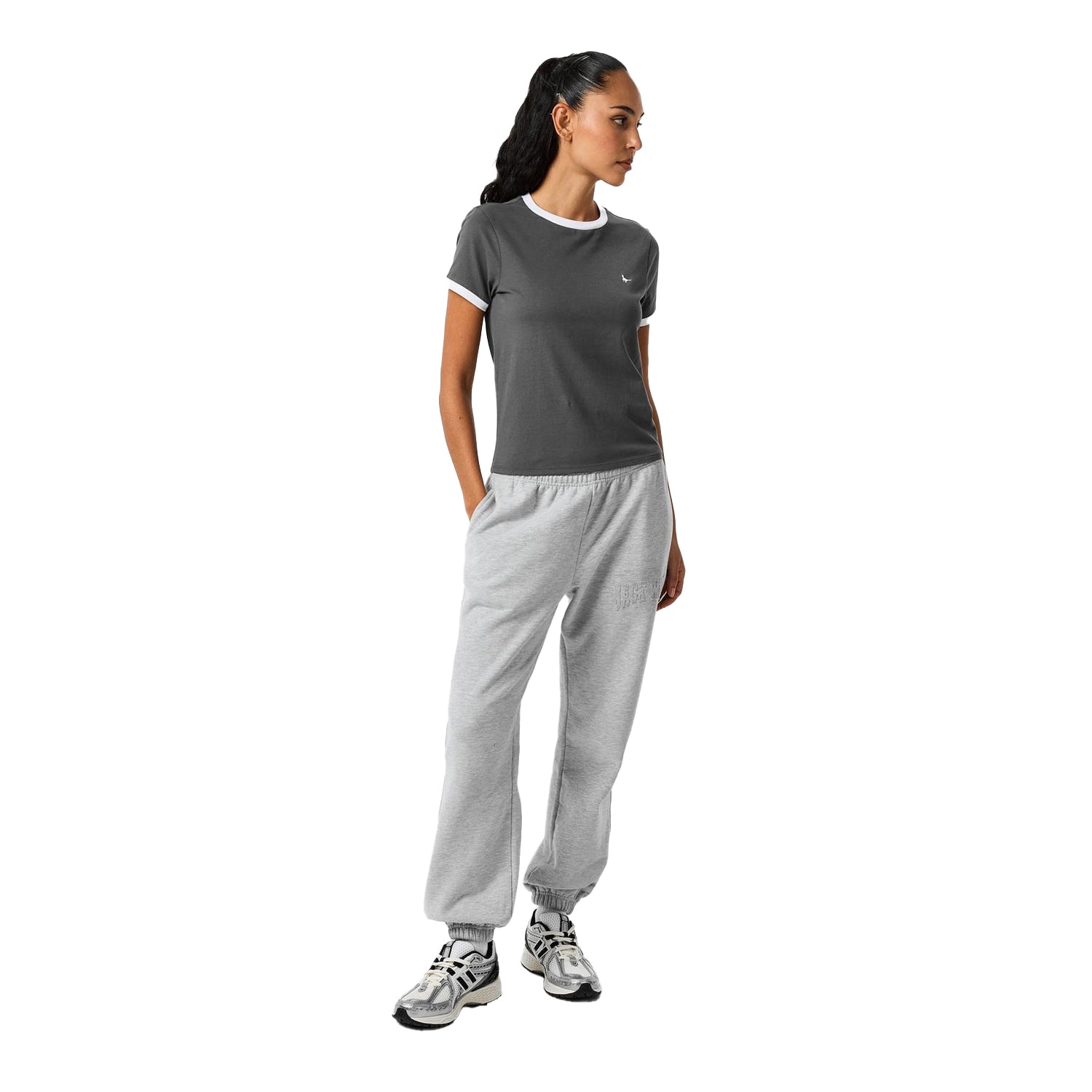 Grey - Lifestyle - Jack Wills Womens-Ladies Trinkey Ringer T-Shirt