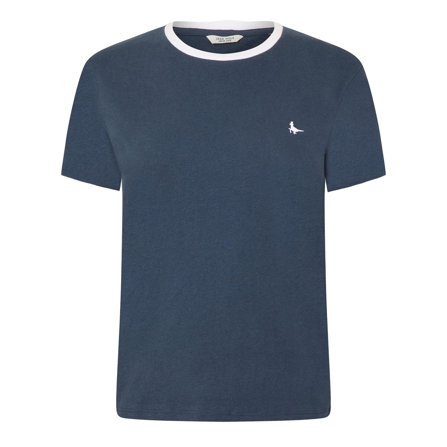Navy - Front - Jack Wills Womens-Ladies Trinkey Ringer T-Shirt