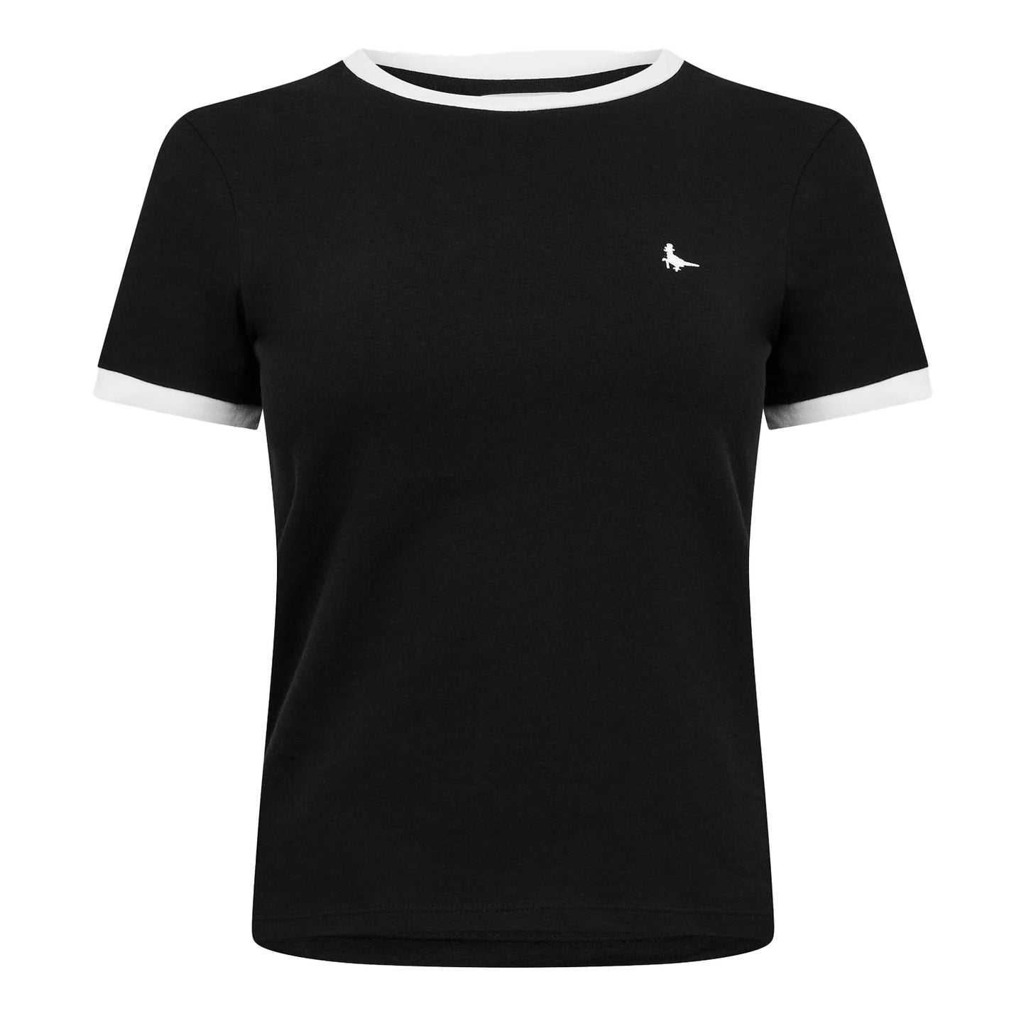 Black - Front - Jack Wills Womens-Ladies Trinkey Ringer T-Shirt